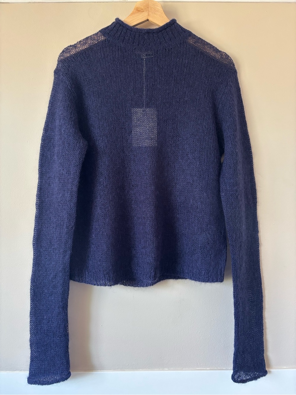 M - Jigsaw - Mohair blend gauzy knit mock neck sweater